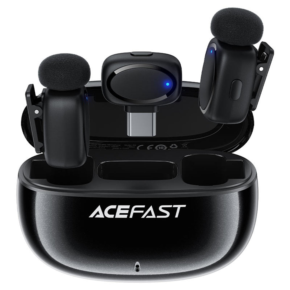 Lavaliera Acefast R2, USB-C, Set 2 komada, Crna