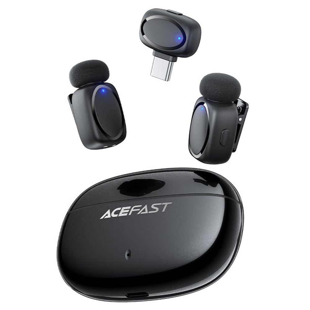 Lavaliera Acefast R2, USB-C, Set 2 komada, Crna