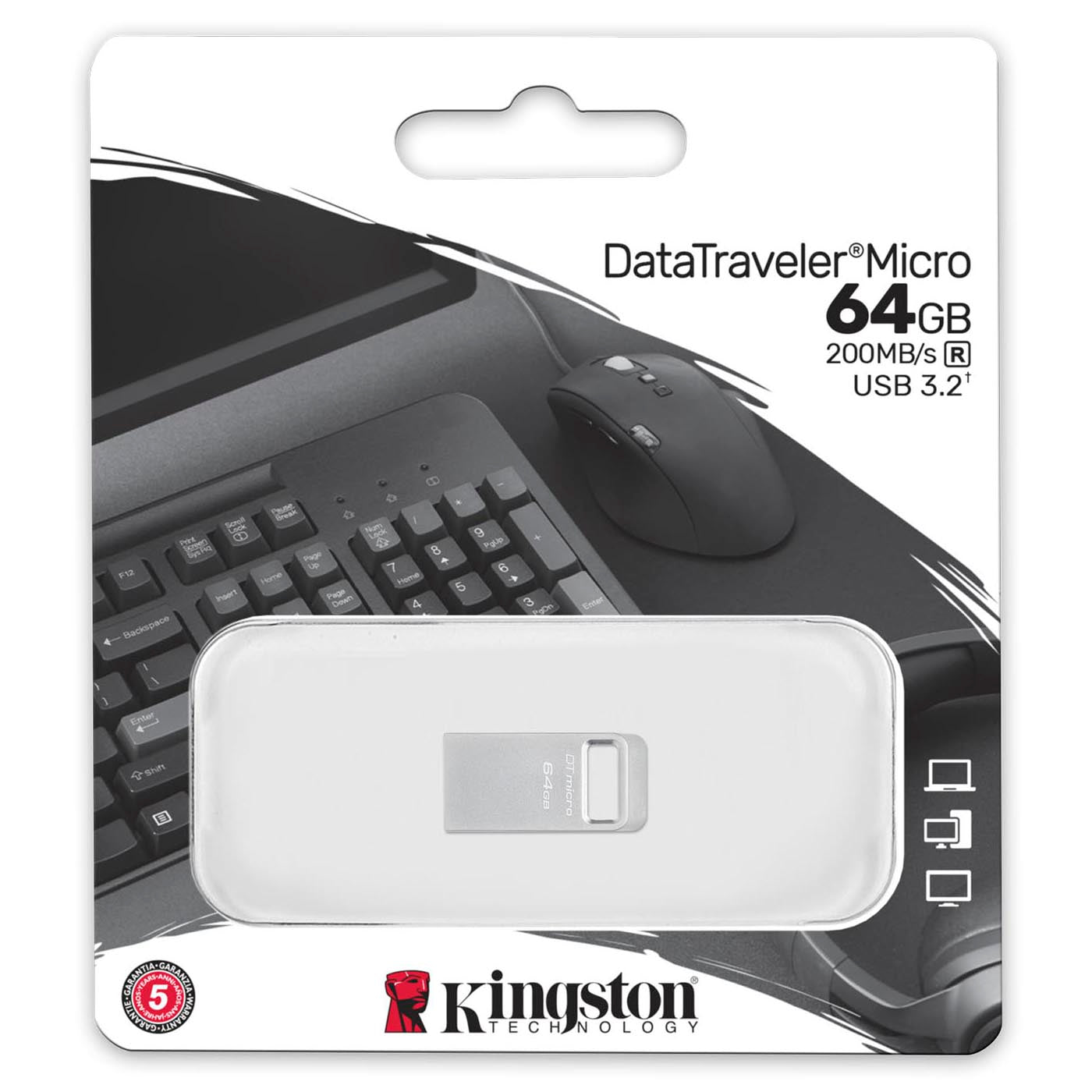 Vanjska memorija USB-A 3.2 Kingston Micro G2, 64Gb DTMC3G2/64GB