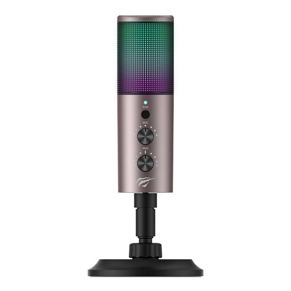 Gaming mikrofon HAVIT GK61, RGB, USB-C, Sivi