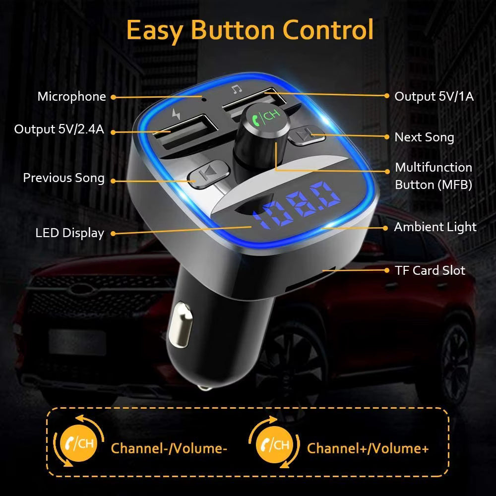FM Bluetooth modulator Techsuit JamLink, 2 x USB-A - 1 x microSD