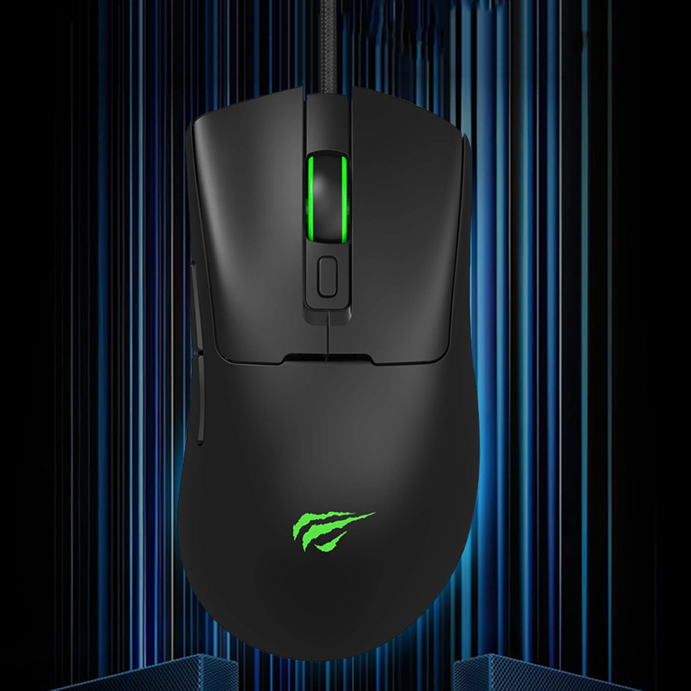 Gaming miš s kabelom USB HAVIT MS966, RGB, 800DPI - 12000DPI, 1.6m, Crni