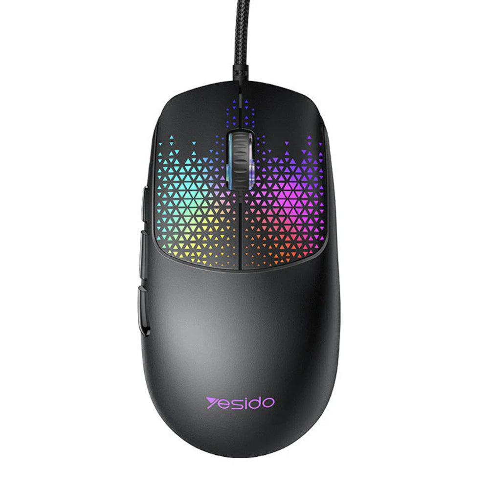 Gaming miš s kabelom USB Yesido KB32, RGB, 7200DPI, Crni