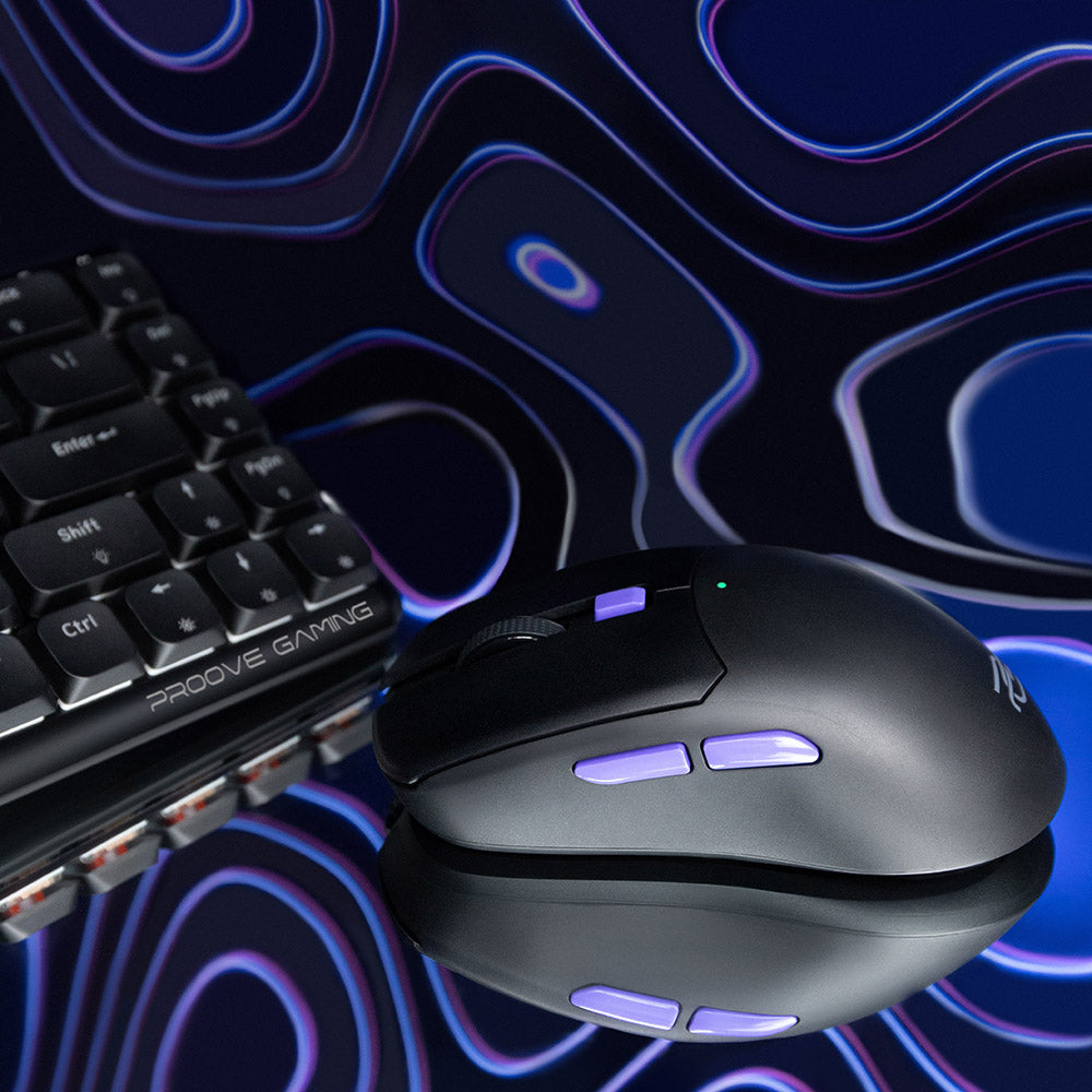 Gaming miš bez žica Proove Everon, 800DPI - 10000DPI, Crni WMEV00022001