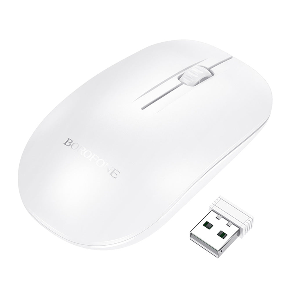 Bežični miš Borofone BG14 Planet, 1000DPI, BT / Wi-Fi, Bijeli