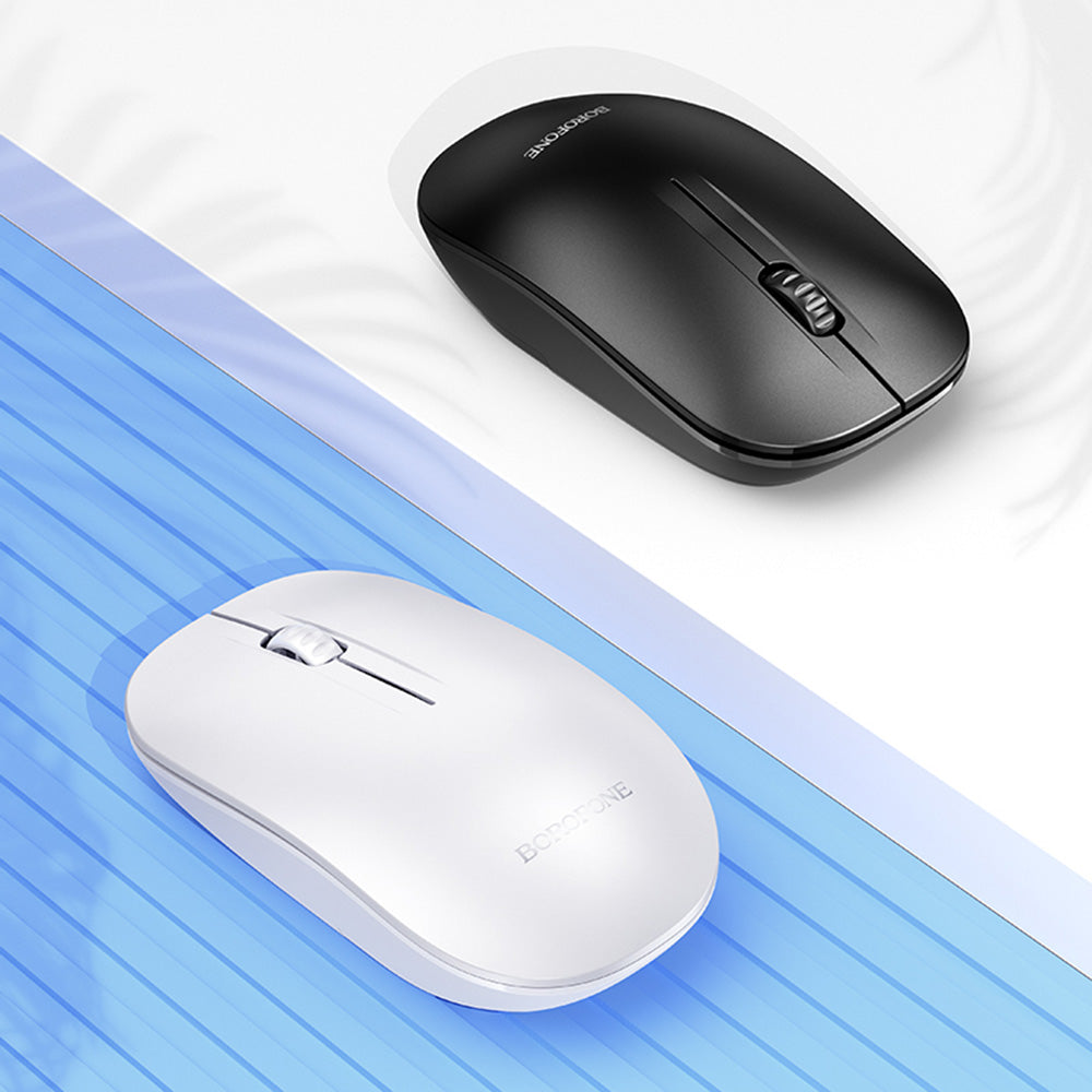 Bežični miš Borofone BG14 Planet, 1000DPI, BT / Wi-Fi, Bijeli