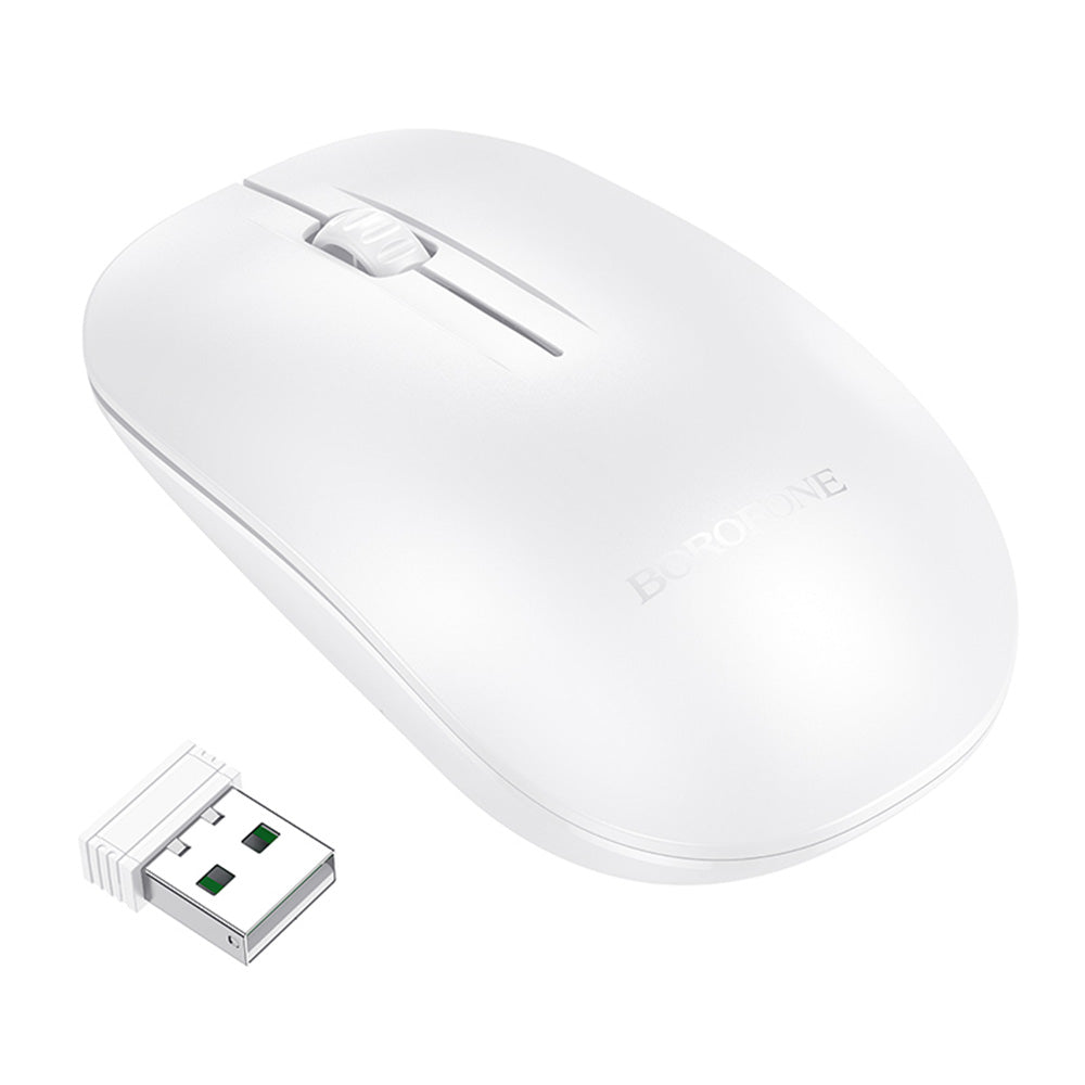 Bežični miš Borofone BG14 Planet, 1000DPI, BT / Wi-Fi, Bijeli