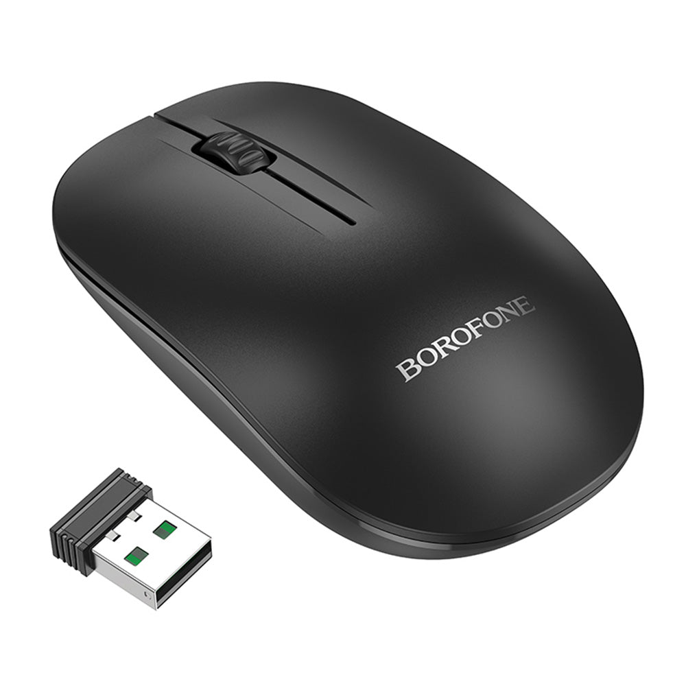 Bežični miš Borofone BG14 Planet, 1000DPI, BT / Wi-Fi, Crni