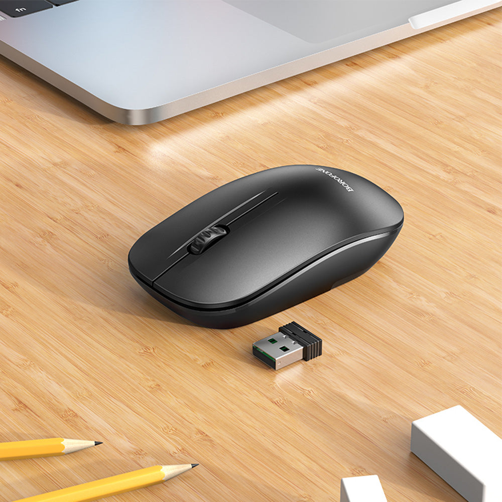 Bežični miš Borofone BG14 Planet, 1000DPI, BT / Wi-Fi, Crni