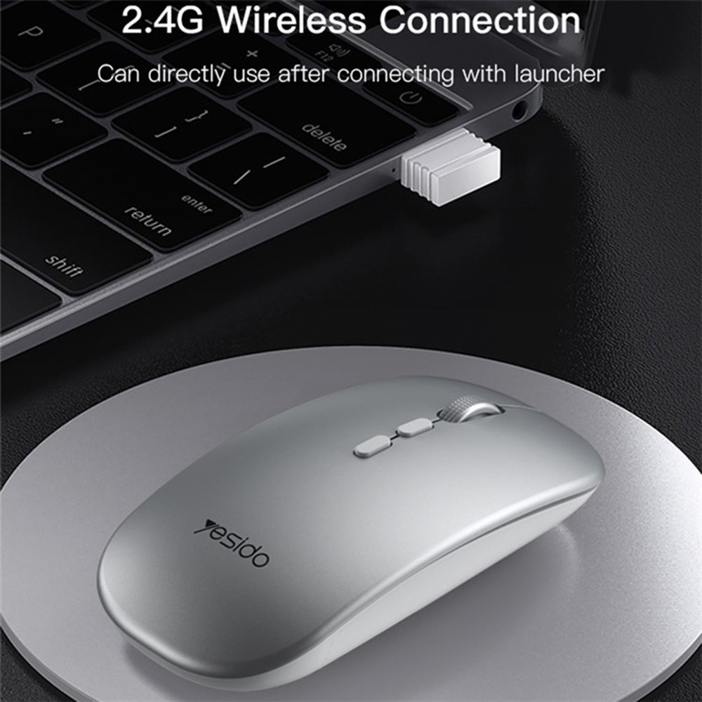 Bežični miš Yesido KB15, 800DPI - 1600DPI, Srebrni