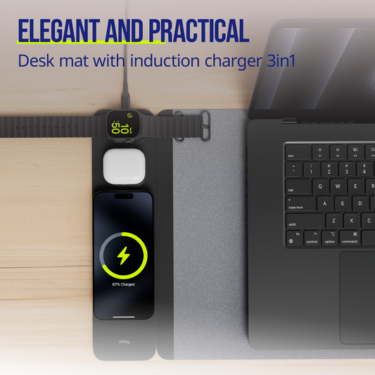 MousePad Allity. ALP-100 4u1 s Bežičnim Punjenjem Telefon / Sat / Slušalice, Crna