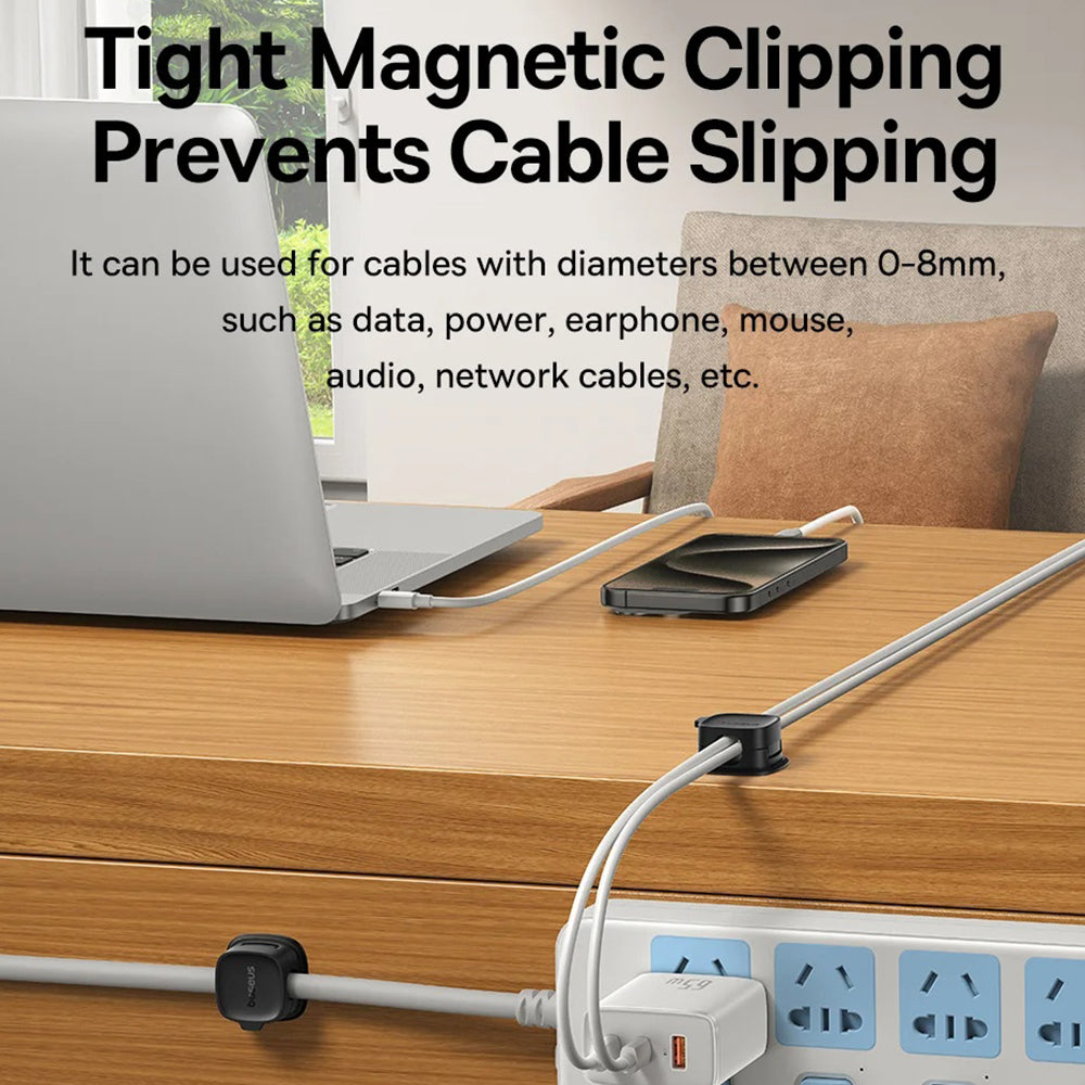 Organizator kabela Baseus Lite Magnetic, Set 3 Komada, Crni B01331106111-00