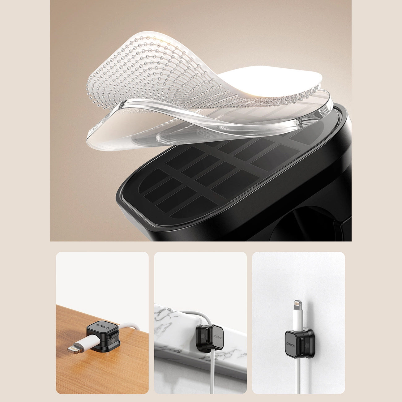 Organizator kabela Joyroom JR-ZS368, Set 6 Komada, Crni