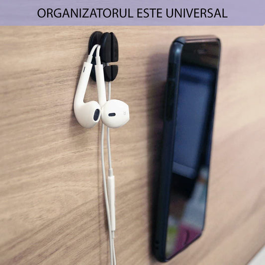 Organizator kabela Ringke, Set 6 komada, Crna