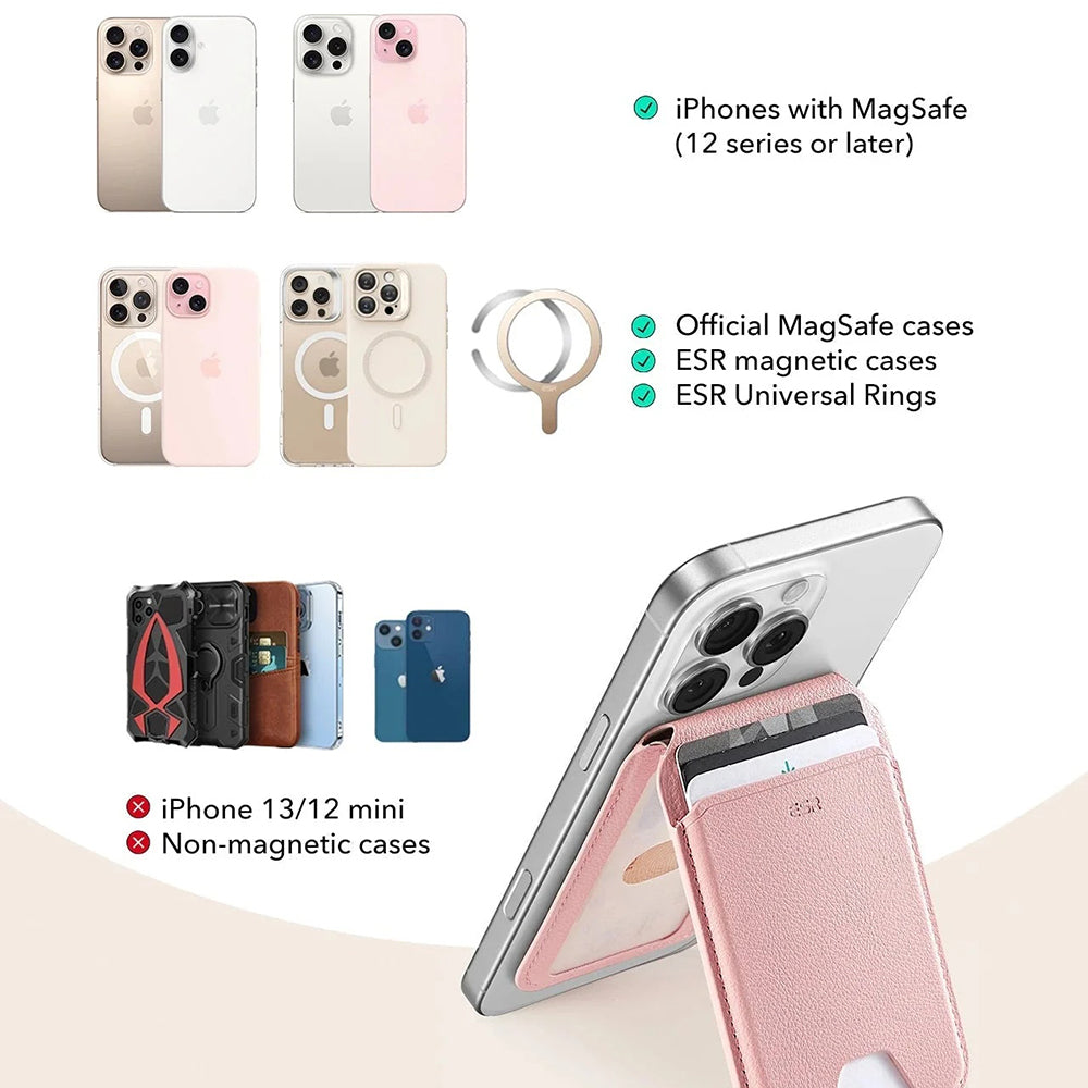 MagSafe novčanik, ESR, stalak, roza