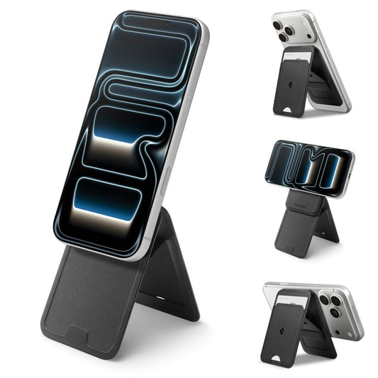 Portfelj MagSafe, Spigen, Slim Fold Tripod S314-3, Crni