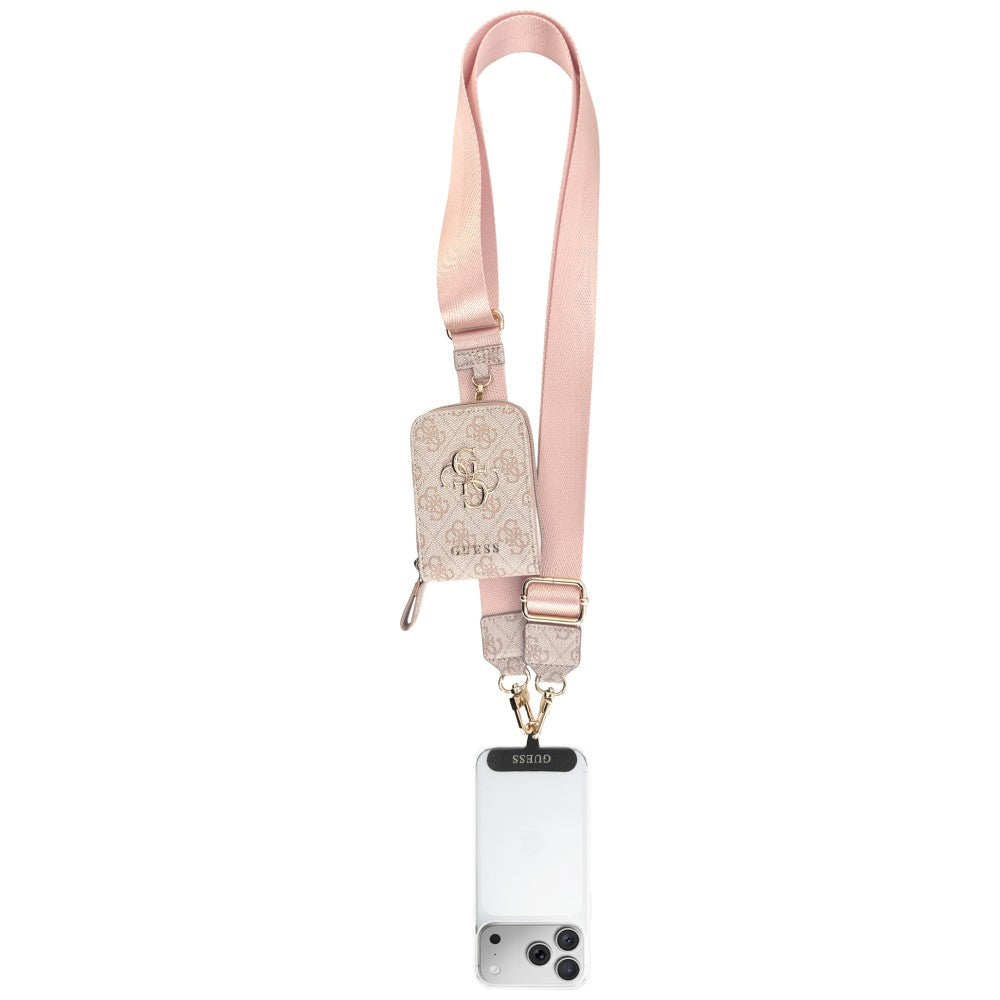 Novčanik i Telefonska vrpca Guess 4G Metal Logo, Roza