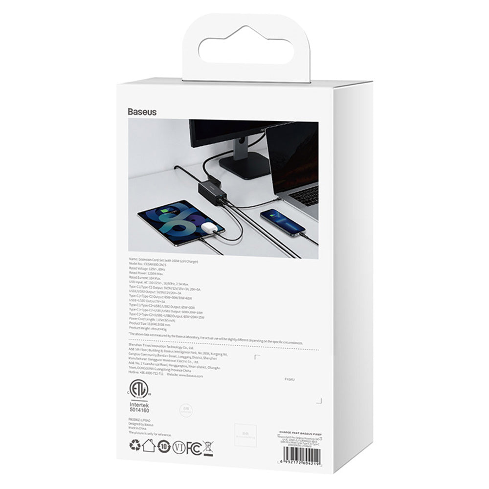 Produžni kabel Baseus PowerCombo US, 1 x Utičnica, Crni PSZM000201