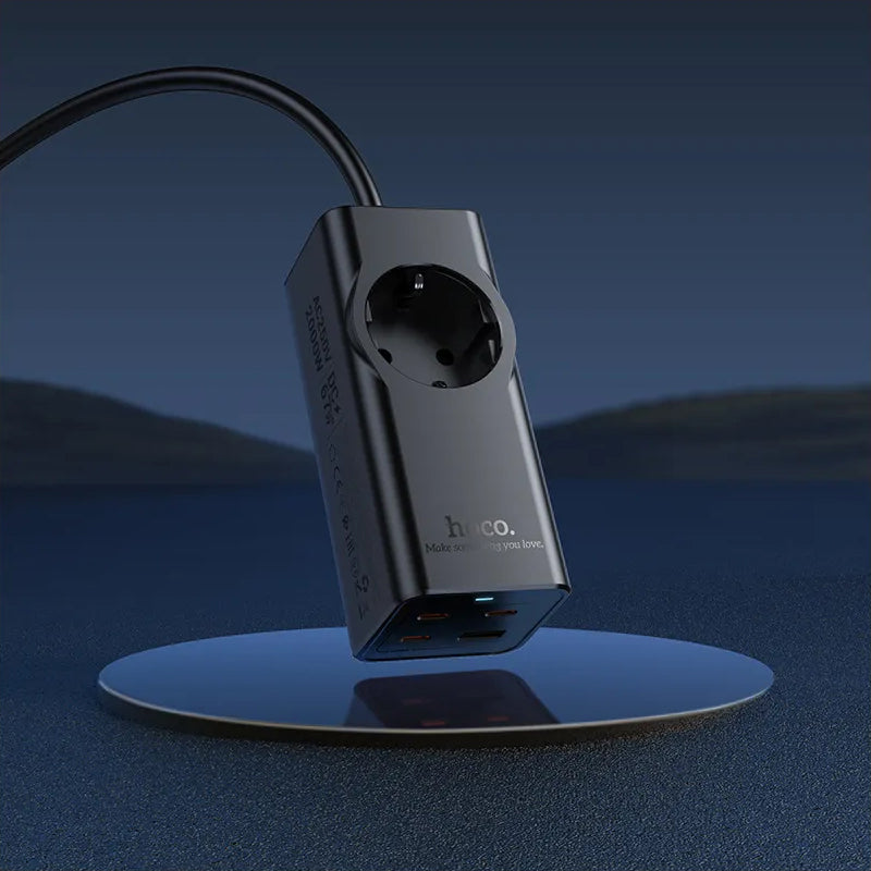 Produžni kabel HOCO NS9, 1 x Schuko, Crni