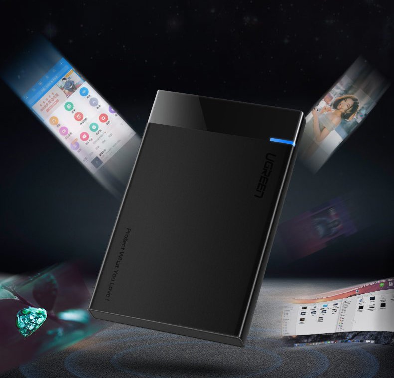 Rack UGREEN US221 za HDD / SSD SATA 2.5inch, USB 3.2, Crni