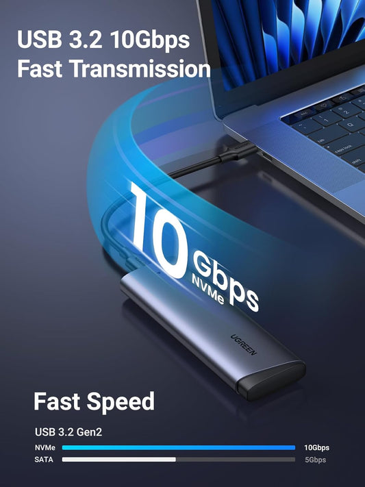 Rack UGREEN CM767 za SSD SATA M.2 NVMe, Sivi