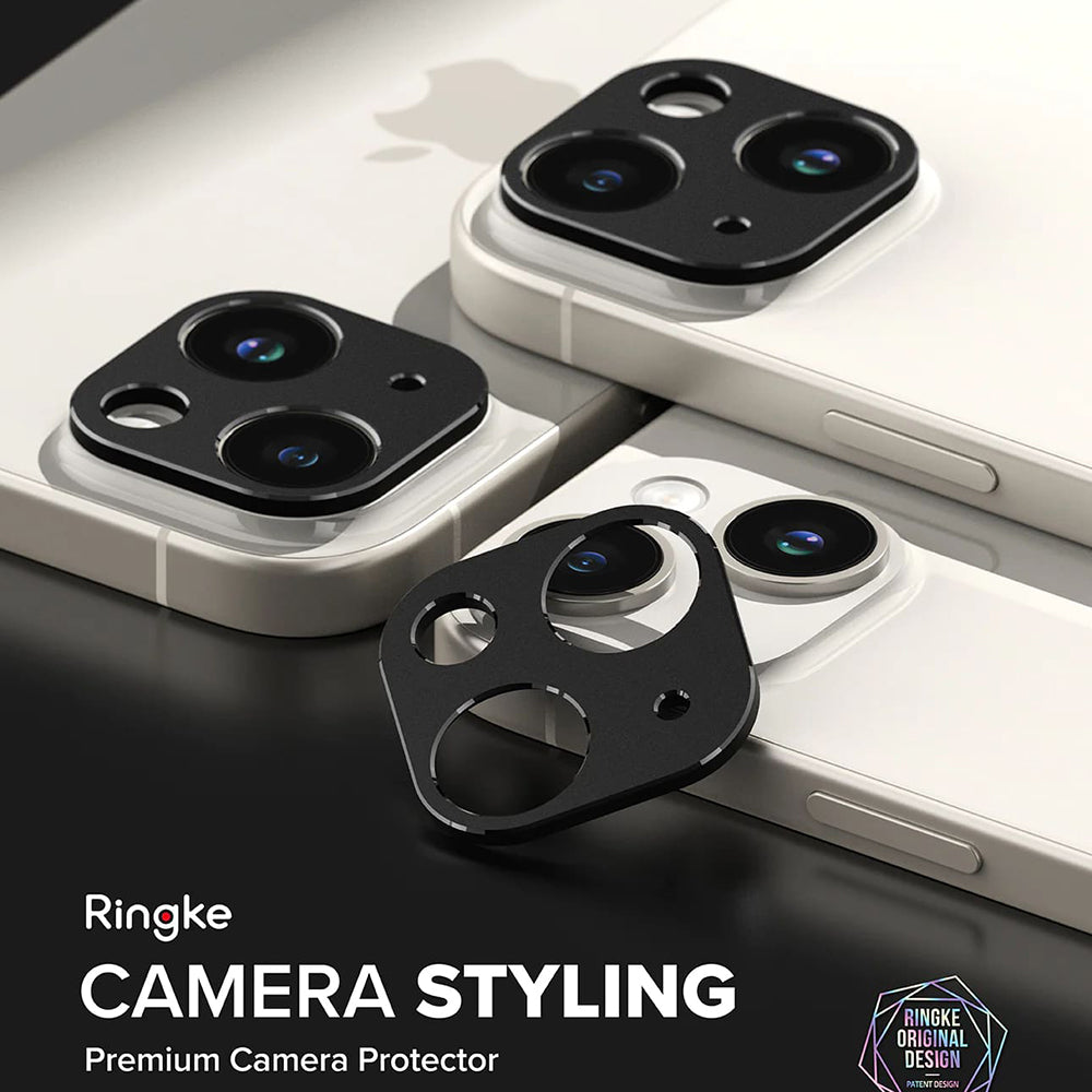 Okvir zaštite stražnje kamere Ringke Styling za Apple iPhone 15 Plus / 15, Aluminij, Crni