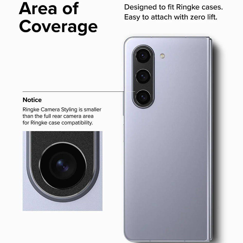Okvir zaštite stražnje kamere Ringke Styling za Samsung Galaxy Z Fold5 F946, Aluminij, Crni