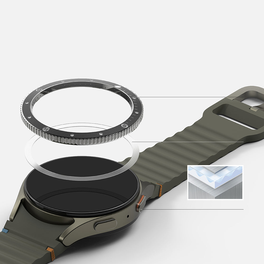 Okvir zaštite Ringke Premium Styling za Samsung Galaxy Watch7 44mm, Model 2, Crni