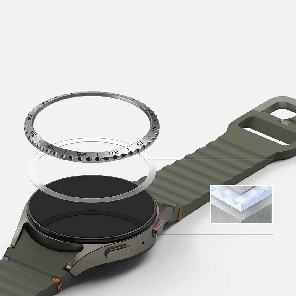 Okvir zaštite Ringke Styling za Samsung Galaxy Watch7 44mm, Model 5, Srebrni