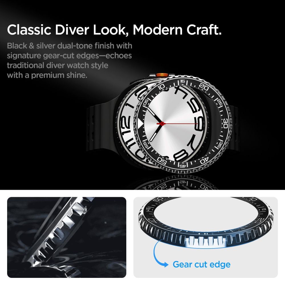 Okvir zaštite Spigen Tune Pro Diver za Samsung Galaxy Watch8 Classic, Crni