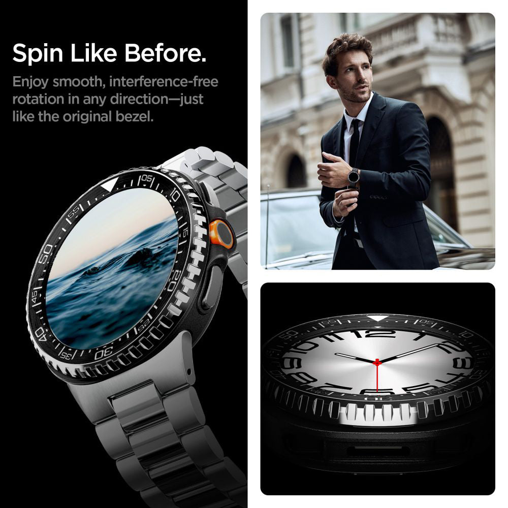 Okvir zaštite Spigen Tune Pro Diver za Samsung Galaxy Watch8 Classic, Crni