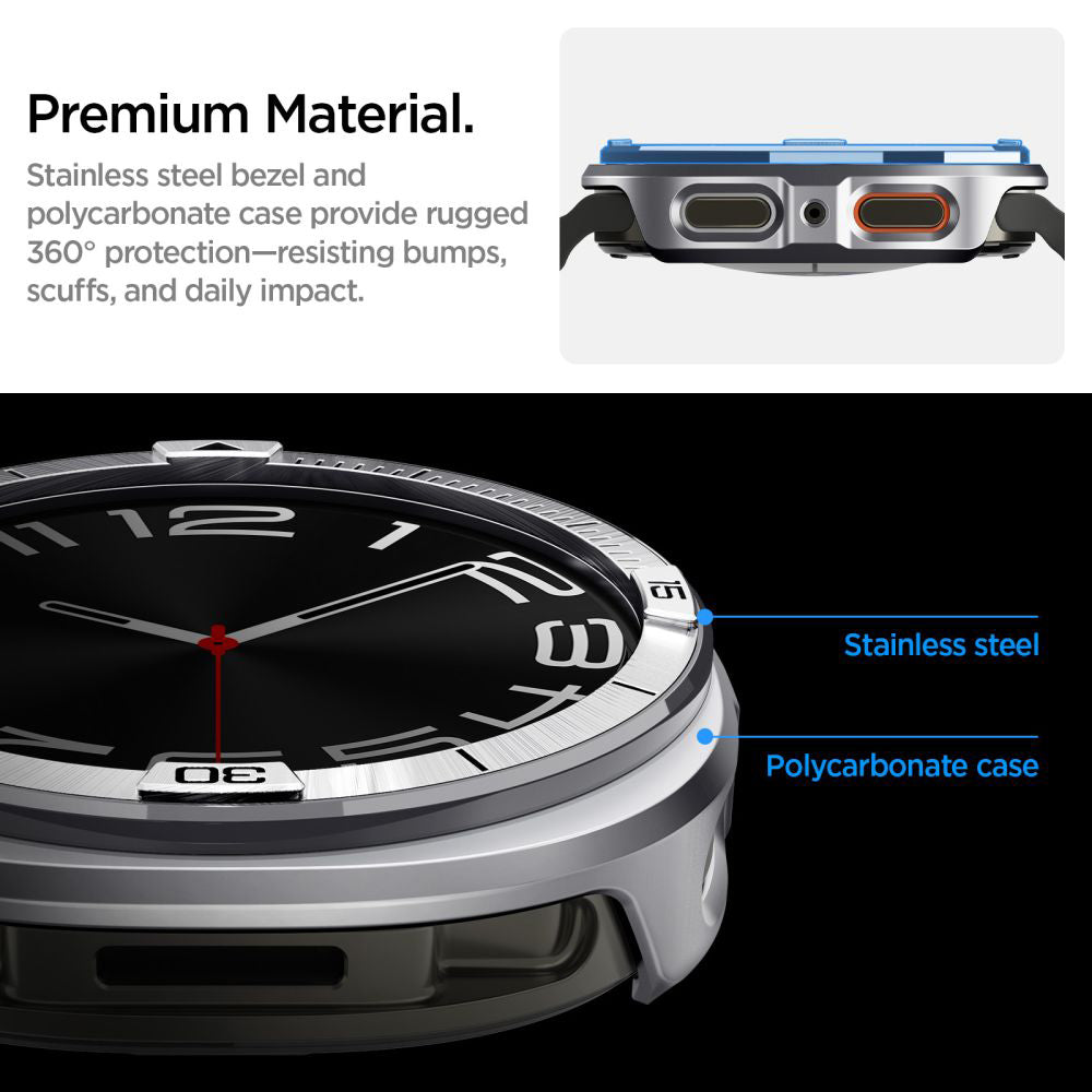 Okvir zaštite Spigen Tune Pro Pilot za Samsung Galaxy Watch8 44mm, Srebrni