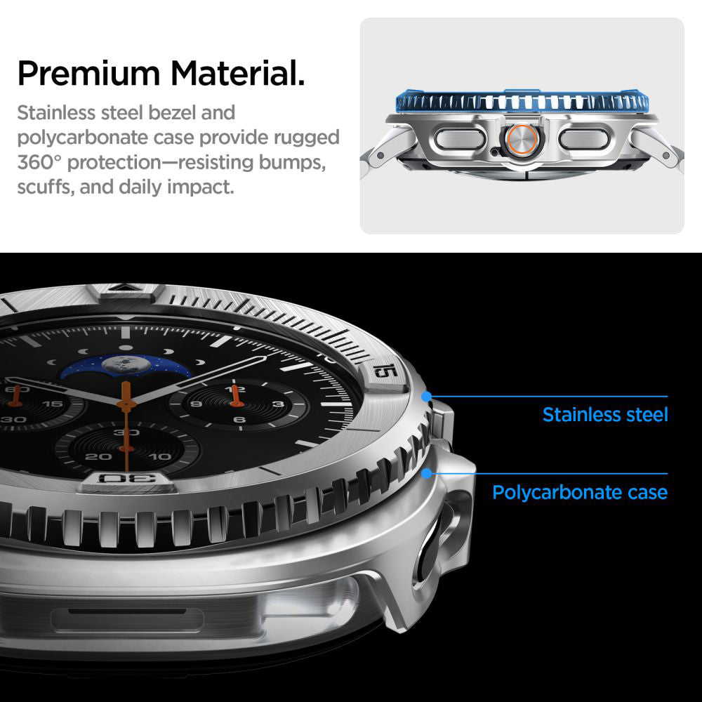 Okvir zaštite Spigen Tune Pro Pilot za Samsung Galaxy Watch8 Classic, Srebrni ACS10017