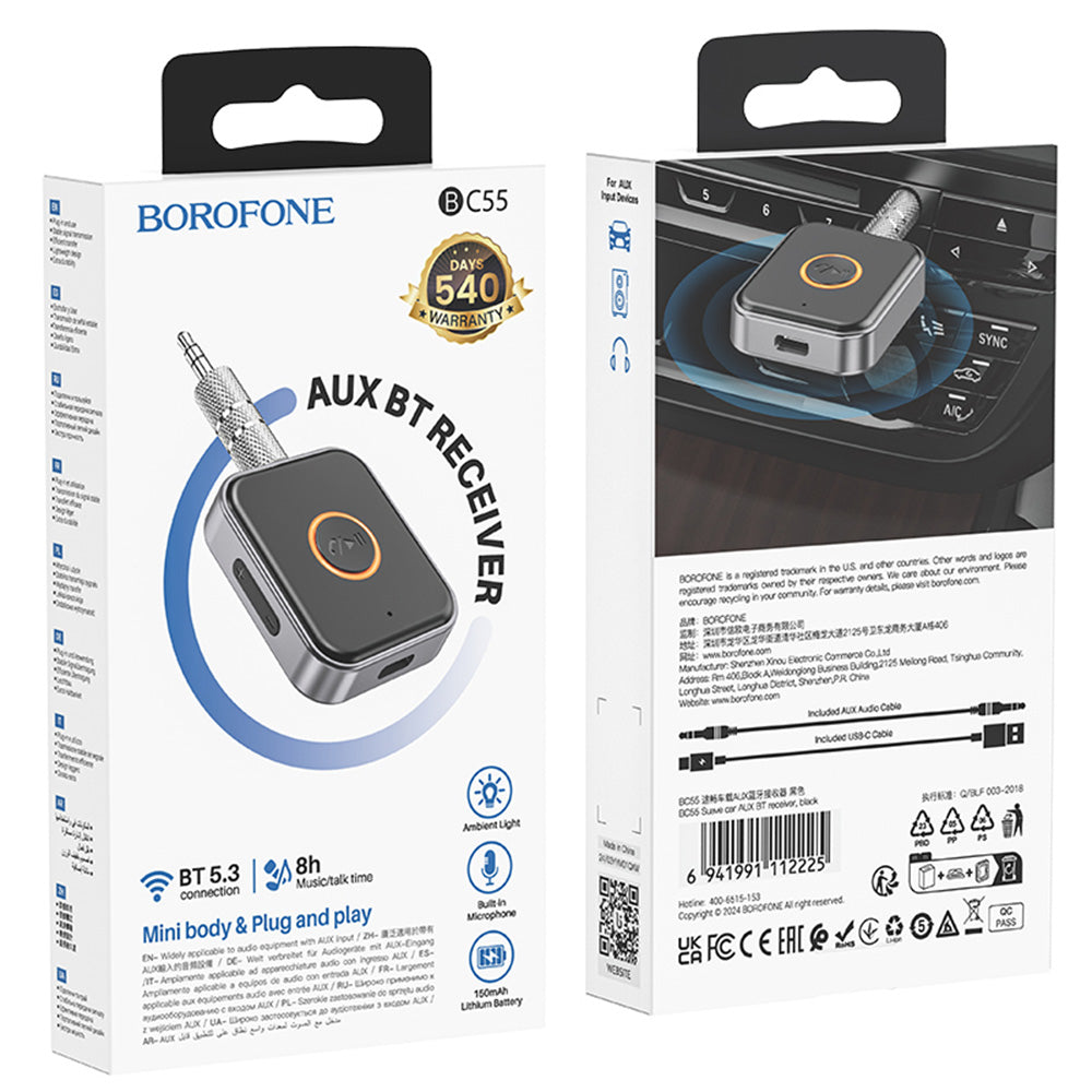 Bluetooth prijemnik Borofone BC55 Suave, Crni