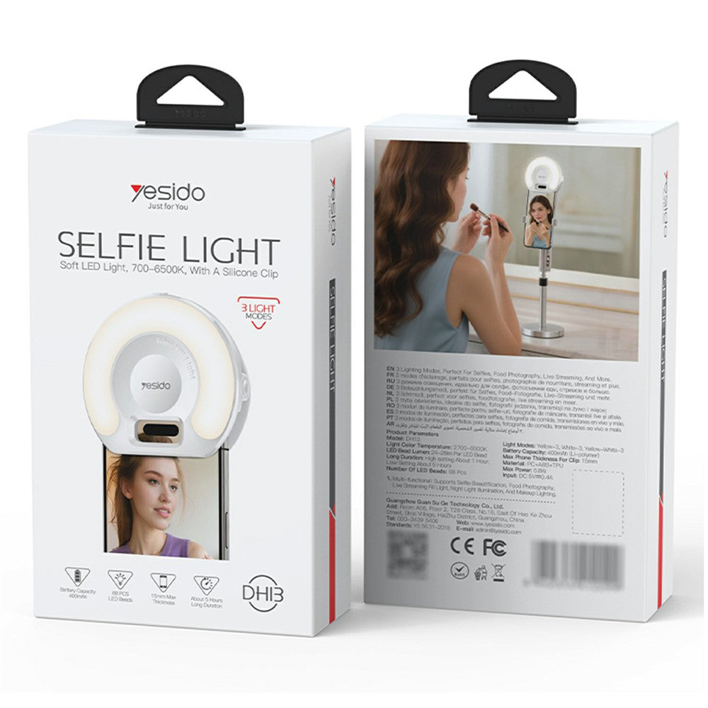 Selfie Light Yesido DH13, Univerzalni, Bijeli