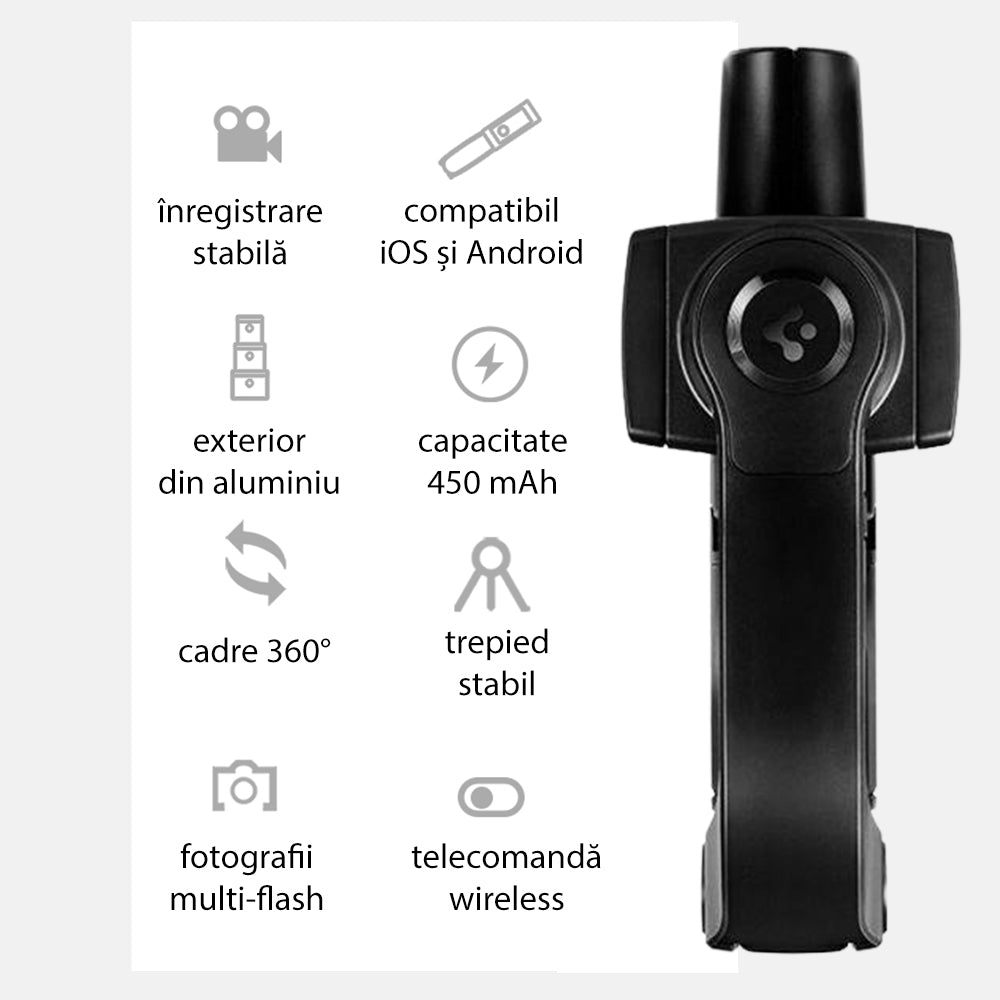 Gimbal Stabilizator Spigen S610W Gimbal, Univerzalan, Crni