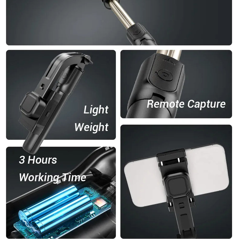 Selfie Stick Bluetooth Techsuit C06, Univerzalan, Crni