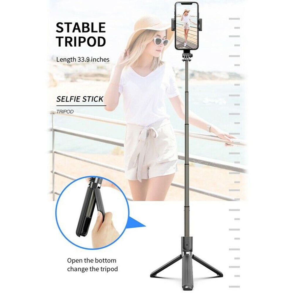 Selfie Stick Bluetooth Techsuit L08, Univerzalan, Crni
