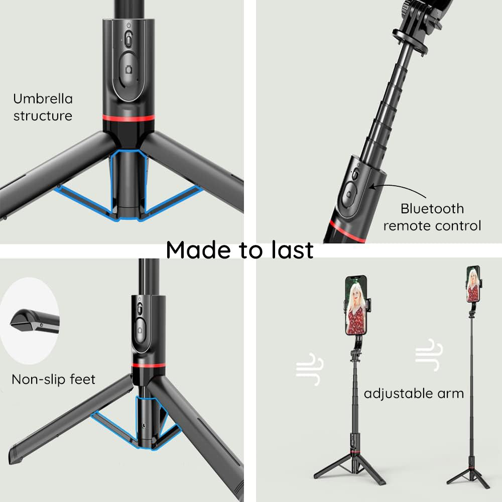 Selfie Stick Bluetooth Techsuit L12, Univerzalan, Crni