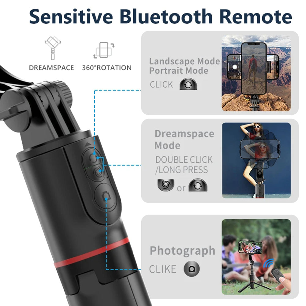 Selfie Stick Bluetooth Techsuit L19, Univerzalan, Crni