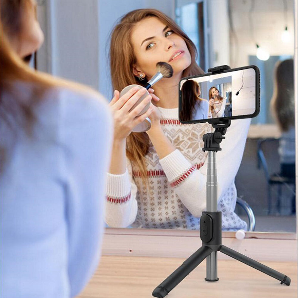 Selfie Stick Bluetooth Techsuit Q01, Univerzalan, Crni
