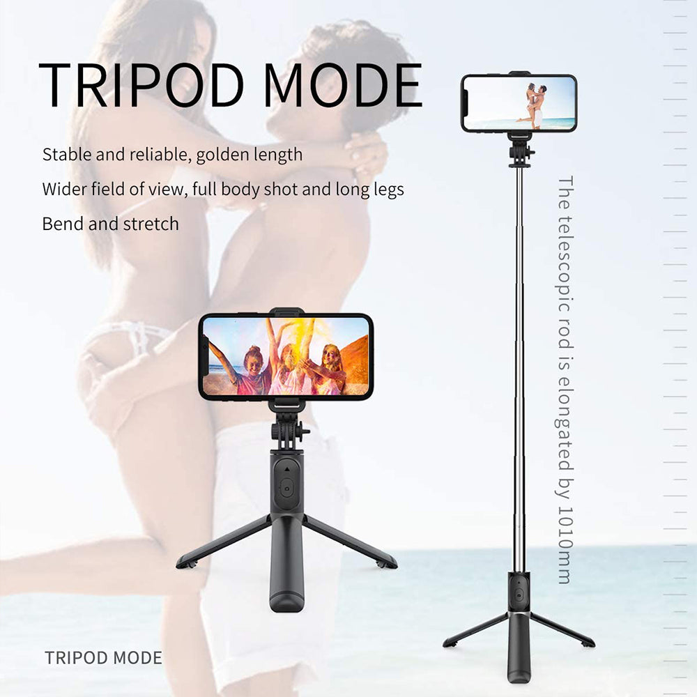 Selfie Stick Bluetooth Techsuit Q01, Univerzalan, Crni