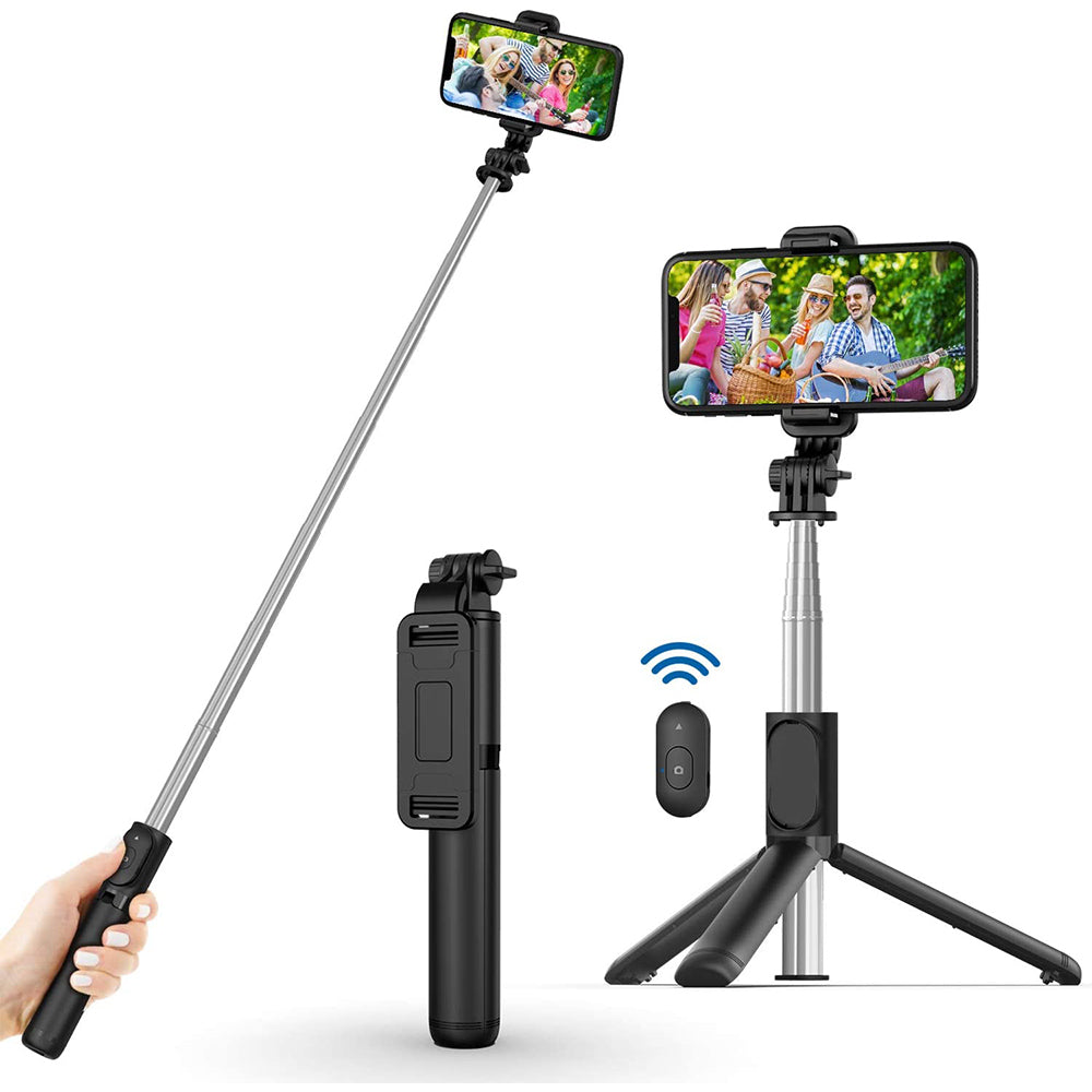 Selfie Stick Bluetooth Techsuit Q01, Univerzalan, Crni