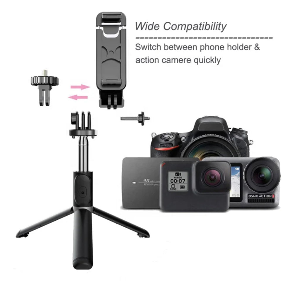 Selfie Stick Bluetooth Techsuit Q02, Univerzalan, Crni