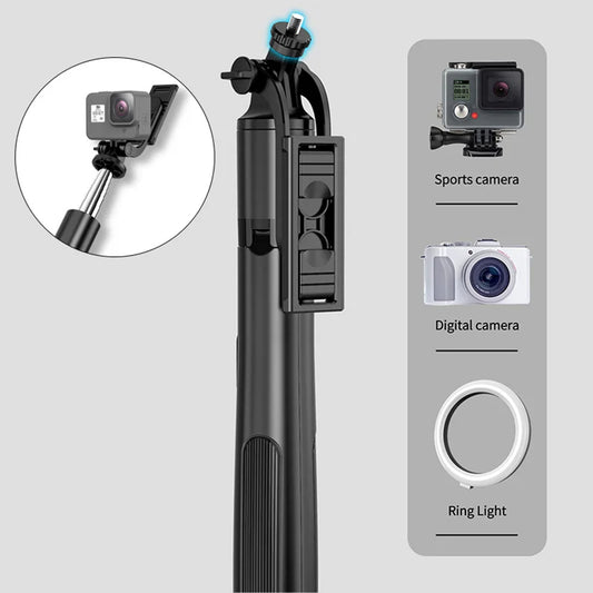 Selfie Stick Bluetooth Techsuit Q05, Univerzalan, Crni