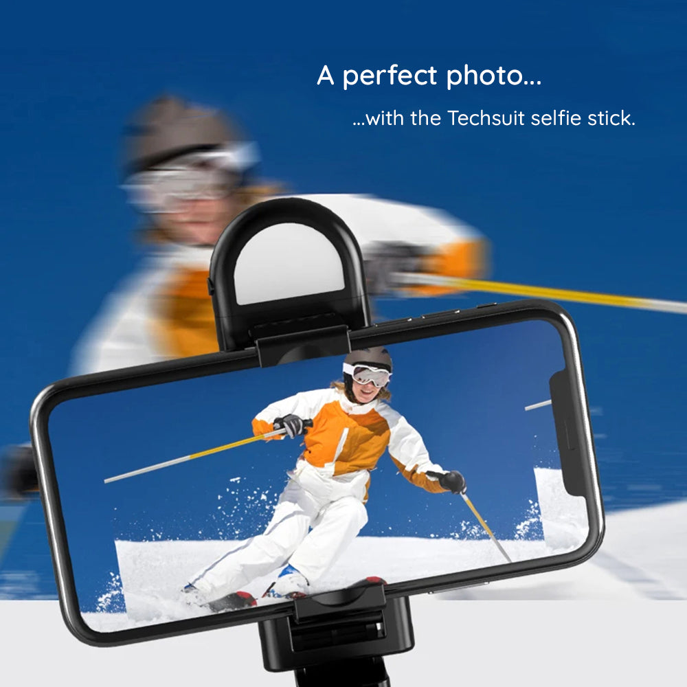 Selfie Stick Bluetooth Techsuit S01-S, Univerzalan, Crni