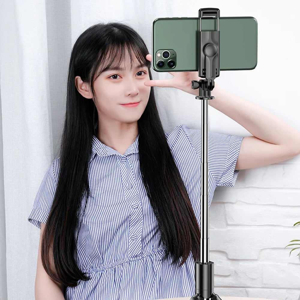 Selfie Stick Bluetooth Techsuit S03, Univerzalan, Crni
