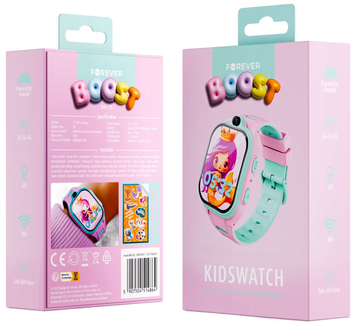 Pametni sat Forever Kids Boost KW-530 Call, Roza