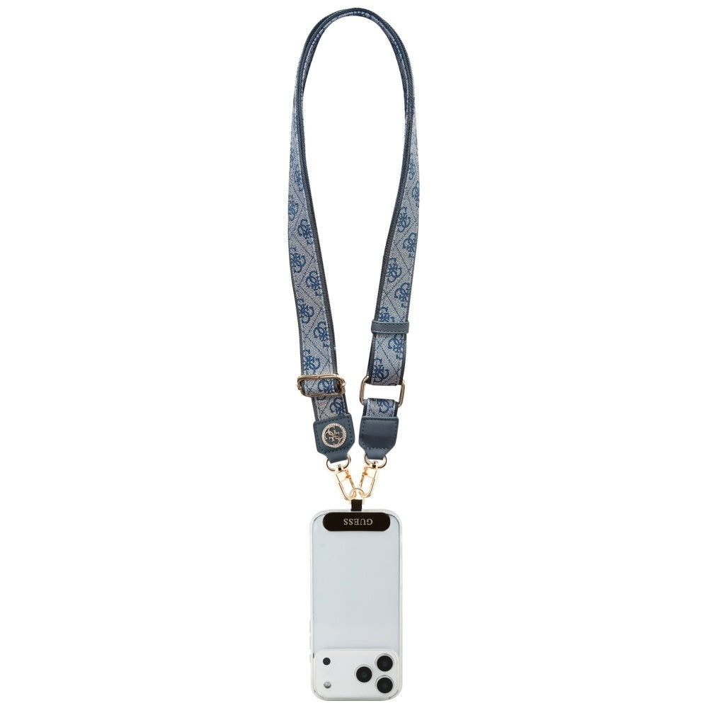Lanyard za telefon Guess 4G Strass Metal Logo, Plavi