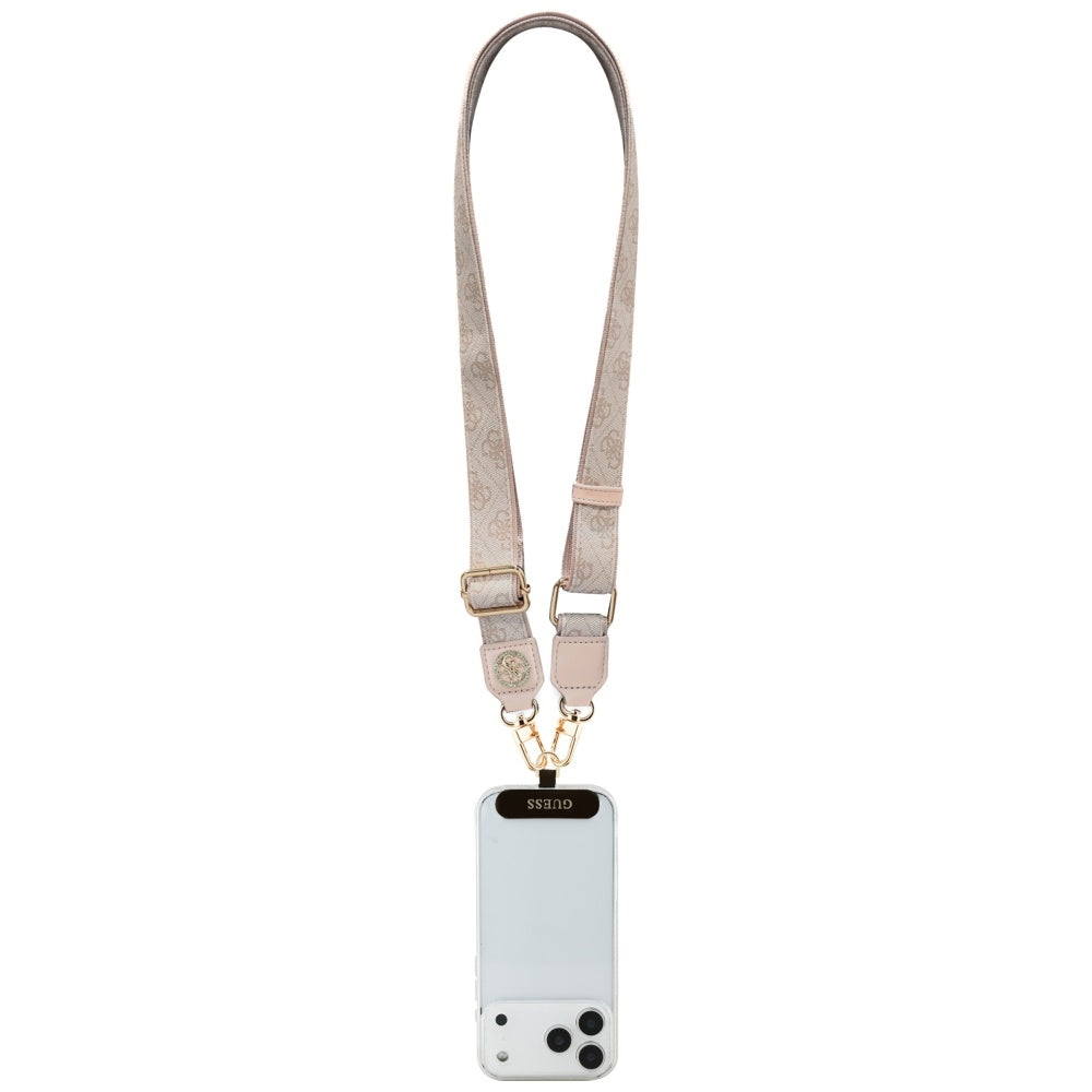 Telefonski remen Guess 4G Strass Metal Logo, Roza